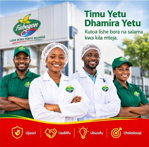 FABEGON staff in production uniforms